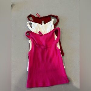 SKIMS Women's cotton rib Tank Tops - Red, White, Pink
